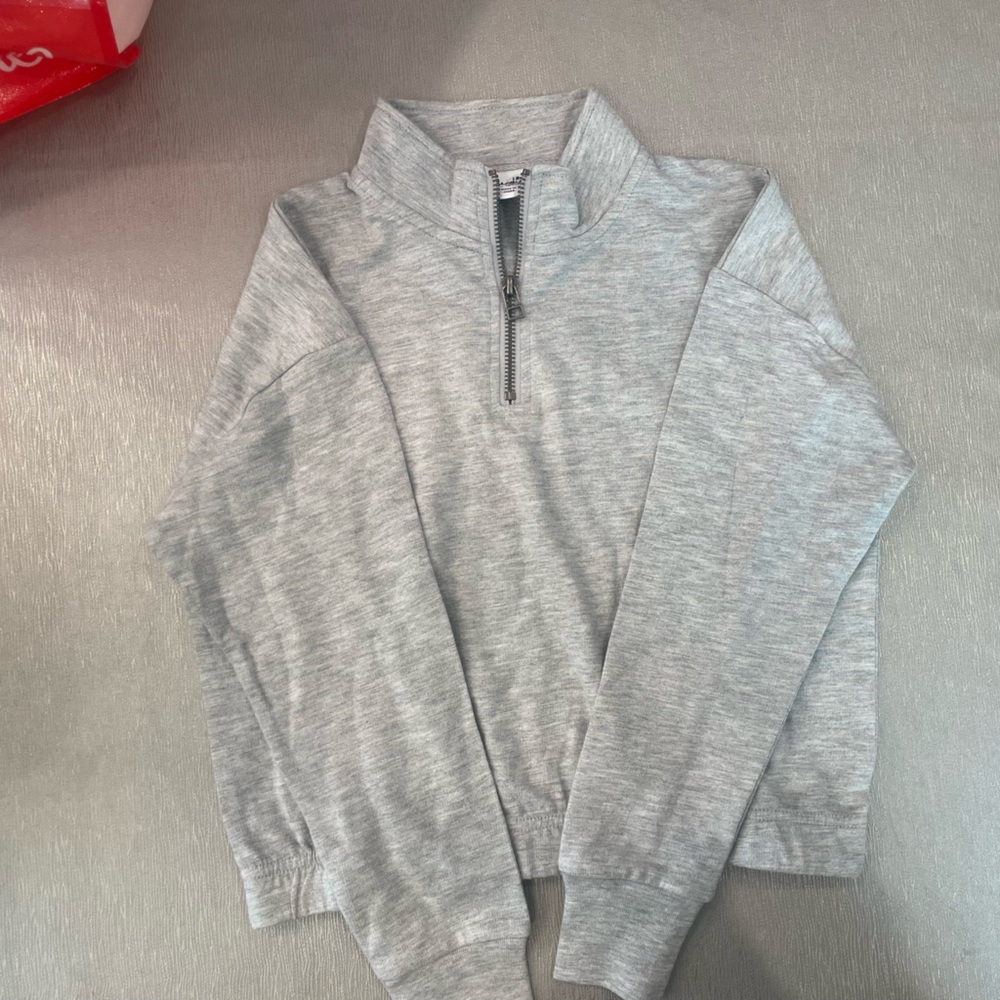 Splendid girls sawyer heathered half zip mock neck sweatshirt